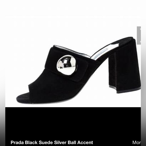 Prada suede size40 mulewith Silver bulbs- brand new - Picture 1 of 7